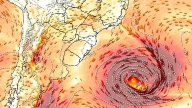 Foto de Ciclone extratropical e frente fria se formam entre o Sul do Brasil e o Paraguai